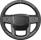 MEWANT Steering Wheel Cover for GMC Sierra Steering Wheel Cover for GMC Sierra 1500 / Sierra 1500 Limited/Sierra 2500 / Sierra 3500/ Yukon (XL) Hive Microfiber Leather