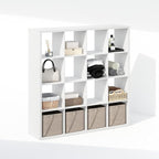Furinno Cubic Closet Organizers and Storage, 16-Cube Closet Organizer, Open Shelf Closet Storage, Extra Thick Frame for Wardr