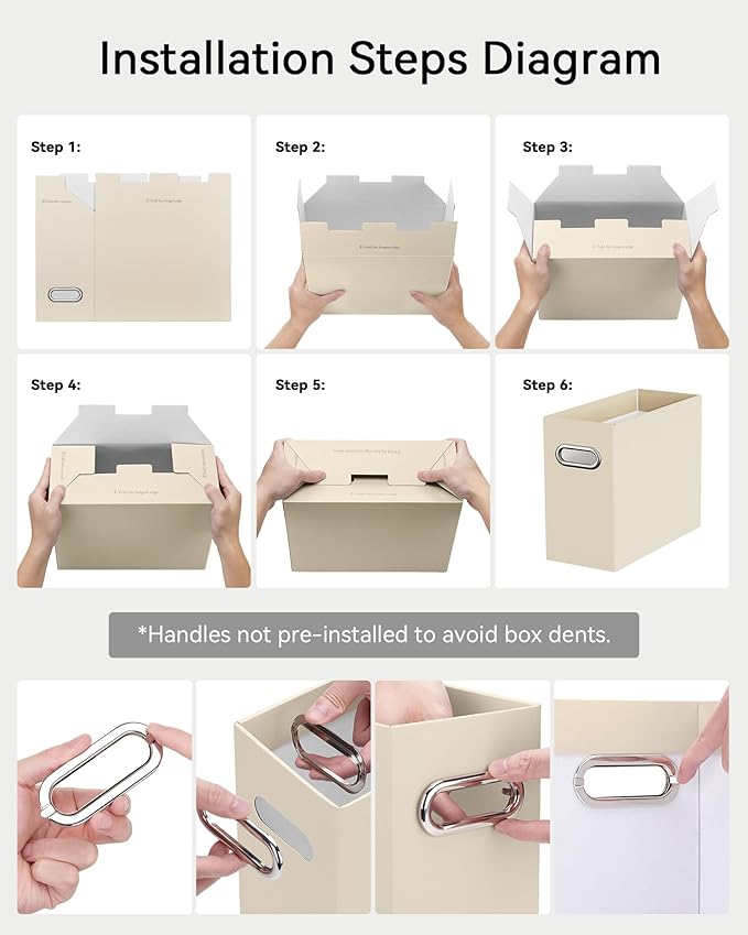 Oterri Cardboard File Organizer Box for Hanging File Folders Letter Size,File Box for Computer Desk,File Cabinet,Working Home
