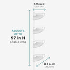 Zenna Home Tension Pole Corner Caddy, Satin Nickel