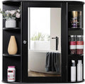Iwell Bathroom Medicine Cabinet with Mirror, Wall Cabinet with 2 Adjustable Shelves & 6 Open Shelves, Bathroom Cabinet Wall M