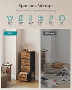 SONGMICS Dresser for Bedroom, Chest of Drawers, Steel, MDF, 4 Non-Woven Fabric Drawers, Storage Organizer Unit, Closet, Entry