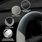 West Llama Customized Auto Car Steering Wheel Cover for Toyota Camry Rav4 Corolla Highlander (Black+Gray)
