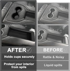 Muslogy Compatible with 2023-2025 2026 Honda Pilot Accessories Second Row Seat Armrest Organizer & Cup Holder Inserts for Rear Seat Interior Console Organizer Storage Tray and Drink Holder 2PCS Set