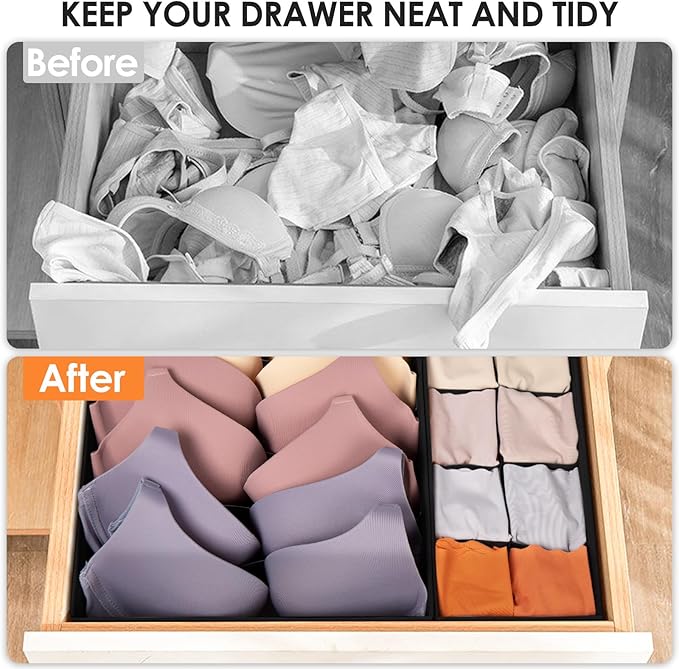 Criusia Drawer Organizer Clothes, 16 Pack Dresser Organizer Bins for Baby Clothes, Underwear Sock, Fabric Closet Organization