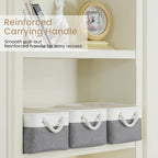 Storage Baskets for Shelves 13.8x9.8x6.7 Inch, Foldable Fabric Storage Bins with Handles, Small Storage Baskets for Organizin
