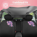 BDK Pink Butterfly & Flowers Car Seat Covers, Cute Car Accessories for Women Front Seat Covers for Car Fits Most Cars Trucks 