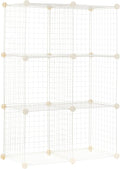 Amazon Basics 6 Cube Wire Grid Storage Organizer, Stackable Storage Cubes, Modular Closet Organizer Shelves, 14.6" D x 30.3" 