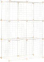 Amazon Basics 6 Cube Wire Grid Storage Organizer, Stackable Storage Cubes, Modular Closet Organizer Shelves, 14.6" D x 30.3" 