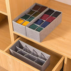 Qozary 3 Pack Sock Underwear Drawer Organizer Dividers, Collapsible Cabinet Closet Storage Boxes for Clothes, Socks, Lingerie