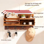Key and Mail Holder for Wall, Mail Organizer Wall Mount with Shelf, Farmhouse Entryway Decor for Organizing A4 Bags,Wallet, D