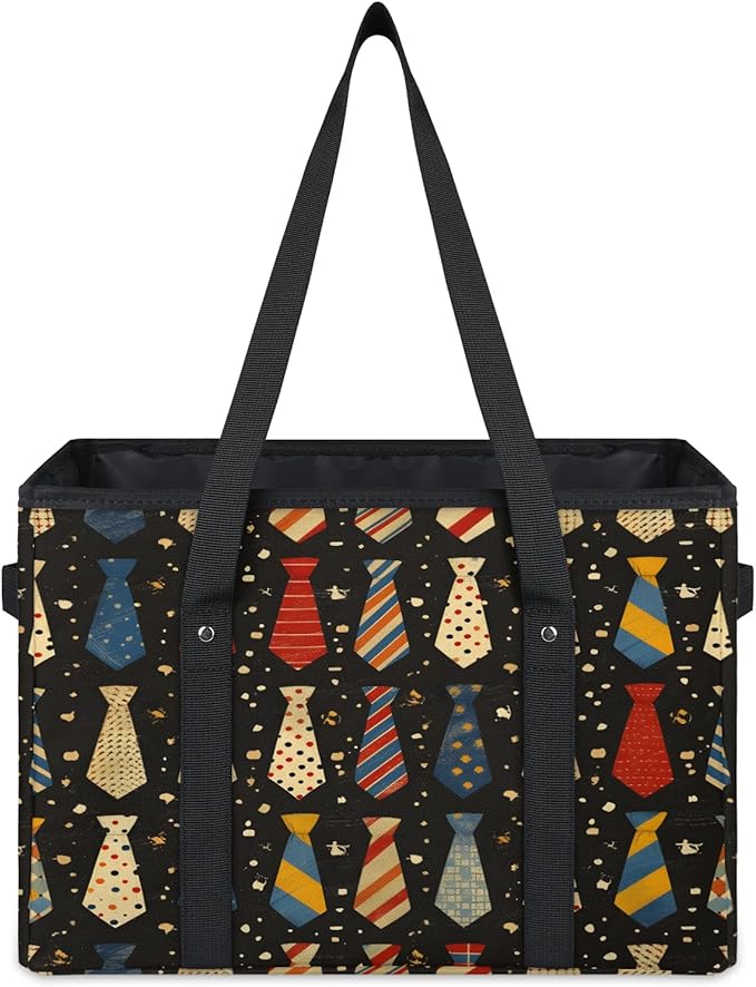 Reusable Grocery Bags Heavy Duty Shopping Bags Foldable Large Tote Bags with Long Handles & Hard Bottom