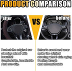 Bling Soft Leather Steering Wheel Cover, 15 Inch Colorful Rhinestones Auto Elastic Protector with Crystal Diamond for Women G