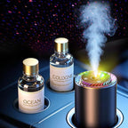Smart Car Air Freshener with Star Light & 100ml Diffusers Oil Refills, Auto On/Off Aroma Diffuser, 3 Adjustable Mist Modes Re