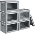 Homsorout Stackable Storage Bins with Lids - Medium Storage Box with Lids, Foldable Closet Boxes for Organizing, Wardrobe Clo