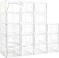 LXLXXL 18 Pack Storage Bins with Lids, Plastic Storage Containers with Magnetic Door, 19 Qt Stackable Clear Storage Box for H