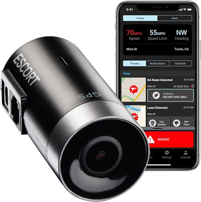 Escort M2 Smart Dash Cam – 1080P Full HD Video Dash Cam, Incident Reports, Parking Mode, Drive Smarter App, Wi-Fi & GPS, 16GB