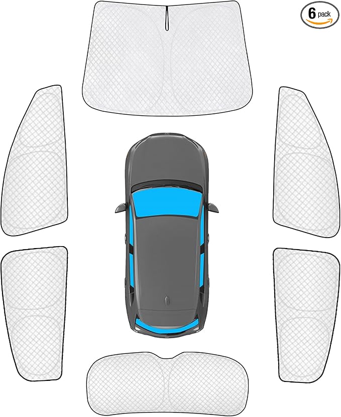 KMF 6pcs Thicken Sun Shades for Honda HR-V 2016-2022 Accessories (LX, EX, EX-L, Sport, Touring), HRV Sunshade Full Car Window Covers for Windshield Side Rear, UV Block and Blackout for Camping Outdoor