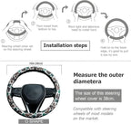 Army Dark Camo Steering Wheel Cover Auto Leather Steering Wheel Protector, Anti-Slip, Breathable, Absorbing Sweat, Universal Camo Car Accessories 14.5–15 inch,Fit for Most Car, Trucks, SUV