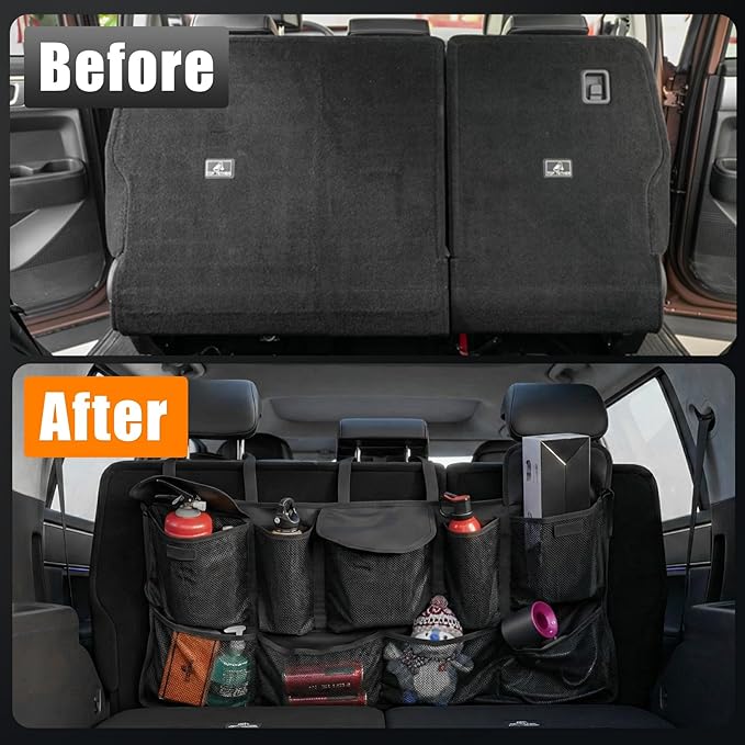 Seat Back Organizer Compatible with 2024-2026 Hyundai Santa Fe 7-Seater 2nd Row Headrest Organizer Seat Back Storage 2025 Santa Fe Accessories