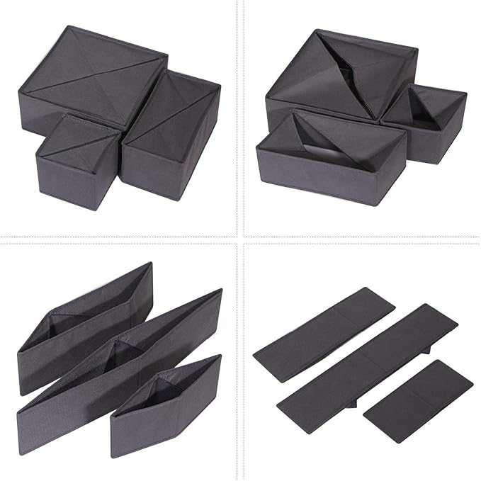 DIOMMELL 21 Pack Foldable Cloth Storage Box Closet Dresser Drawer Organizer Fabric Baskets Bins Containers Divider for Baby C