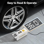 150 PSI Tire Inflator Portable Air Compressor, 12V DC Auto Shutoff Air Pump with Digital Pressure Gauge and Emergency LED Light for Car Tires, Bicycle & Balloons, White
