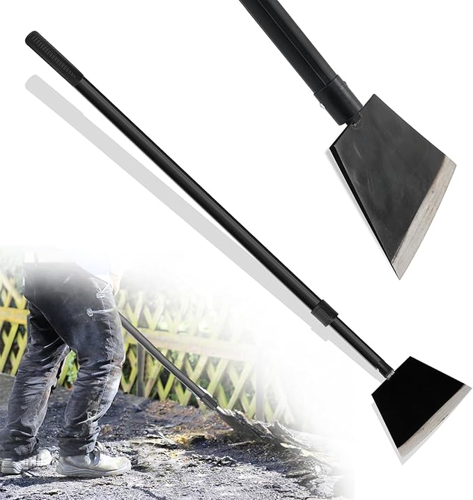 Floor Scraper, Garden Shovel Scraper, Paint Remove Tool for Ice, Tile, Tape, Glue, Ceiling, Concrete Cleaning Kit with 88inch Long Handle Heavy Duty - Metal Blade 4mm Thickness