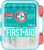 Be Smart Get Prepared First Aid Kit, Teal, 326 Piece, Exceeds OSHA and ANSI Guidelines 100 People - Office, Home, Car, School