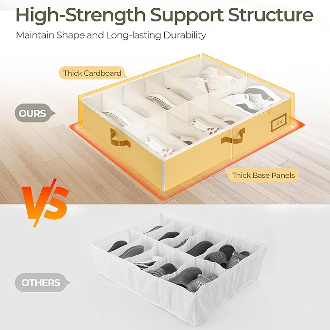 StorageWorks Large Under Bed Storage Containers with Under Bed Shoe Storage for Closet