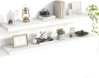 48 Inch Floating Shelves, 8 Inch Deep Floating Shelves for Wall, Hanging Shelf with Invisible Brackets, Deep Shelves for Bath