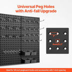 VEVOR Metal Pegboard Panels, 24" x 12" Pegboard, 4 Panels, Heavy Duty Peg Board Wall Organizer with Accessories, for Living R
