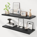 Dreamland 40" Floating Shelves for Wall, 12" Deep Slim Black Floating Shelves, Wall-Mounted Shelves for Bedroom, Living Room,