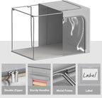 CYhom 4 Pack Clothes Storage Bins - Oxford Fabric Metal Frame Storage Box - Foldable Stackable Container Organizer Set with C