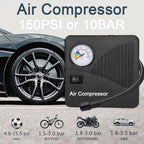 12v Auto Jump Starter Pack with Air Compressor, Peak Current 2000a, Car Lithium Battery Charger Jumper Box Tire Air Pump,