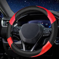 Soft Leather Steering Wheel Cover with Breathable Design and Anti-Slip Grip, Specially Designed for 14.5-15.2 inch Circular S