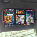 Tropical Flower Car Visor Organizer for Women Multi-Pocket Auto Visor Organizer Universal Fit for Car, SUV and Truck, Card Holder Adjustable Velcro Strap Cars Storage Pouch Washable
