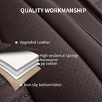 Nappa Leather Car Seat Covers Full Set, Brown Car seat Protector 5 Seats, Waterproof Car Seat Cushion, Universal Automotive S