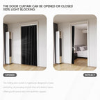Jilron Accordian Door Curtain, 100% Blackout Folding Magnetic Doorway Curtains,Linen Style Closet Doors,for Room Divider,Priv