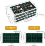 ProCase Earring Holder Organizer Jewelry Box with 3 Drawers, Acrylic Clear Earring Case with Adjustable Velvet Trays for Wome