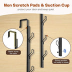 Over The Door Hooks Long with 6 Hooks, Behind The Door Towel Racks for Bathroom, Door Purse Bag Coat Robe Hanger, Hat Clothes