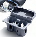 for Tesla Cup Holder Insert, 2-in-1 for Model Y Juniper(2025/2026)& Model 3 Highland(2024/2025) with Storage Compartment - Gr