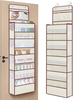 Univivi Over The Door Organizer - Wall Mount Hanging Organizer with 5 Large Compartments, 2 Small PVC Pockets and 8 Mesh Side