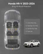 3W Floor Mats & Cargo Liner Fit for Honda HR-V 2026-2023 & Acura ADX 2026 2025, Honda HRV Accessories TPE Custom Fit Floor Liner and Cargo Liner Mat (Include Hybrid) (Not fit Premium Audio System)