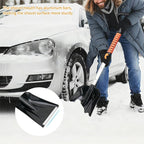 43.3'' Snow Shovel & Snow Brush with Ice Scrapers for Car Windshield,5-in-1 Extendable Thicken Aluminum Tube,180° Pivoting Brush Head & Foam Grip for Christmas, Cars, Trucks, SUVs, Vehicle(Orange