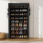 VILICK Shoe Rack with Cover Narrow Shoe Organizer with Pockets 10 Tier Tall Shoe Storage Holds 36-41 Pairs Shoes and Boots Sh