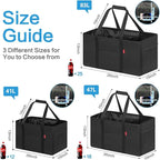 LHZK Standing Utility Tote Bag with Metal Wire Frame and the Sides Rinforced, Large Tote Bag with Handle, Reusable Grocery