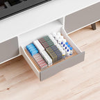 Yieach Expandable Desk Drawer Organizer Tray,1.8 Inch High Junk Drawer Organizer for Kitchen,Clear Shallow Office Drawer Orga