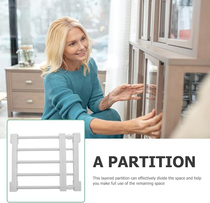 KALLORY Versatile Nail-Free Adjustable Wardrobe Storage Shelf Divider 30-40cm White Closet Organizer for Clothes Partition an