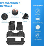 Nilight TPE Floor Mats for Nissan Armada 8 Seats/Infiniti QX80 2025 2026 All Weather Custom Fit Heavy Duty Floor Liners