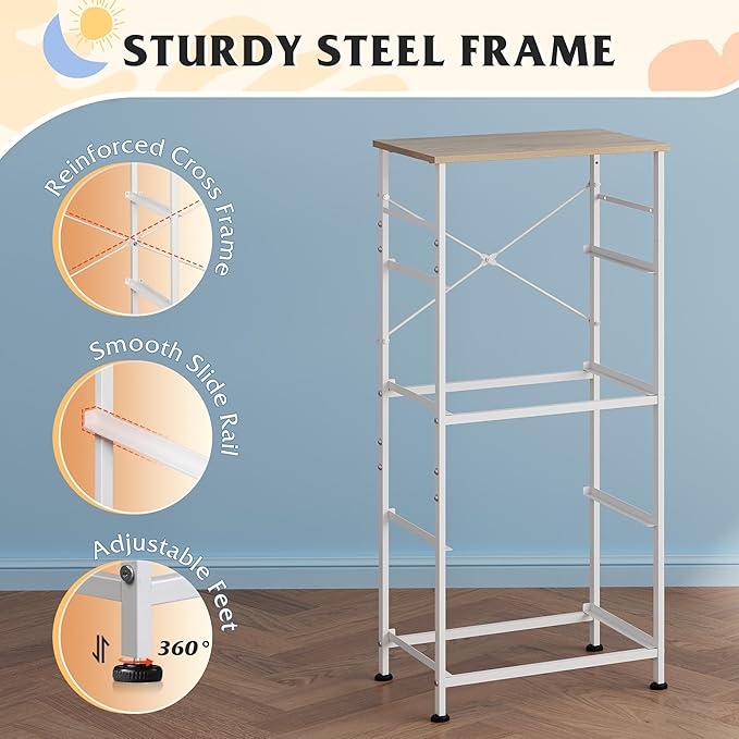 WLIVE Dresser with 4 Drawers, Storage Tower, Organizer Unit, Fabric Dresser for Bedroom, Hallway, Entryway, Closets, Sturdy S